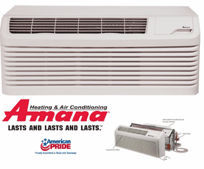 Amana PTH094G35QXXX PTAC Air Conditioner with Heat Pump, 9,100 BTU, 265 Volt, EER Rating 11.5, 20 Amp, Quiet Series, Special Order (4-6 Weeks), Wall Sleeves and Grilles Needed for New Installations Sold Separately