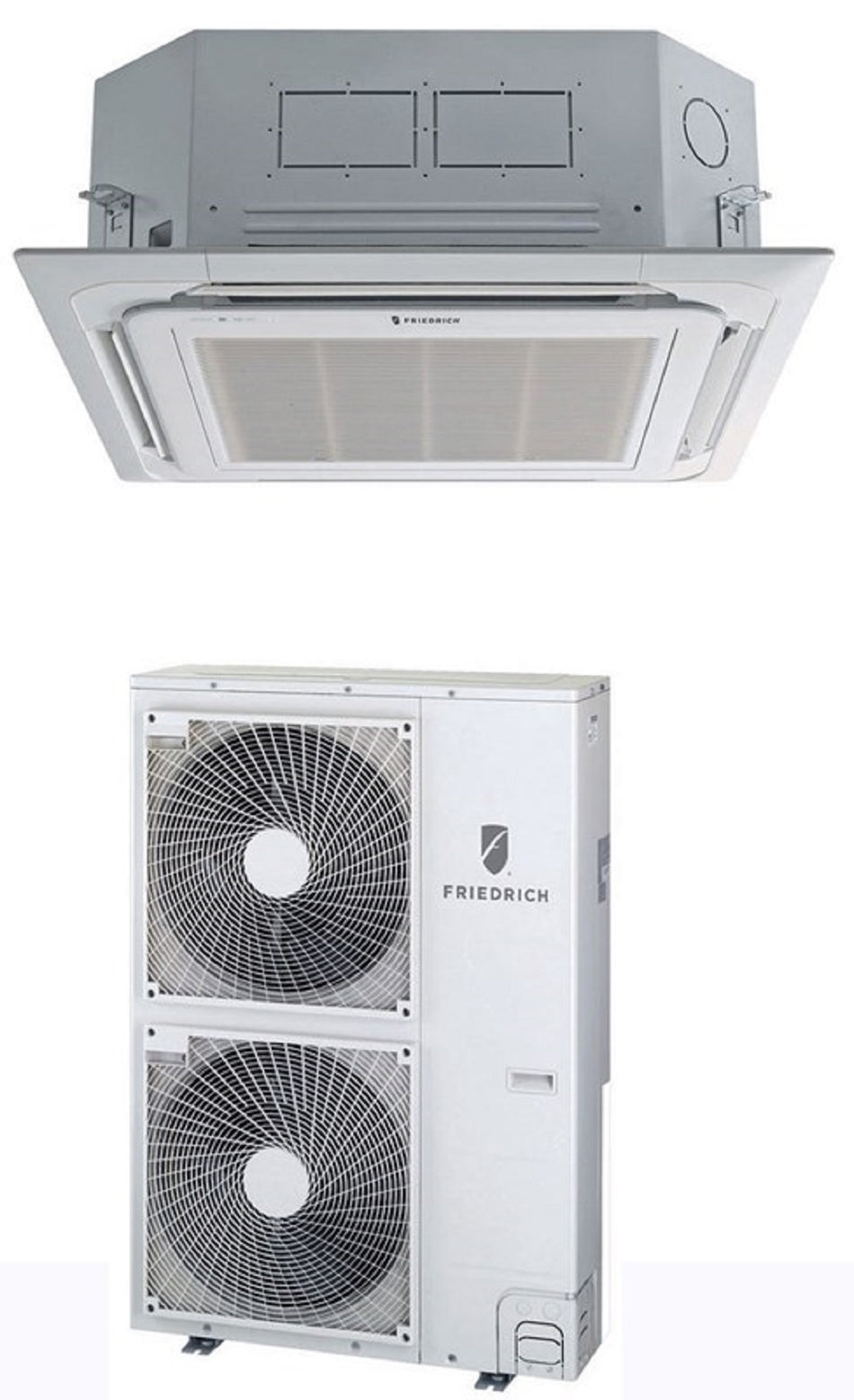 Friedrich Floating Air Pro FPHC363 36,000 BTU Ductless Mini Split, Single Zone, 230/208 Volt, SEER Rating of 19.0, Ceiling Cassette System, Energy Star, Inverter Heat Pump, Consists of MC36Y3J Indoor Unit with Remote and MR36UY3J Inverter Outdoor Condense