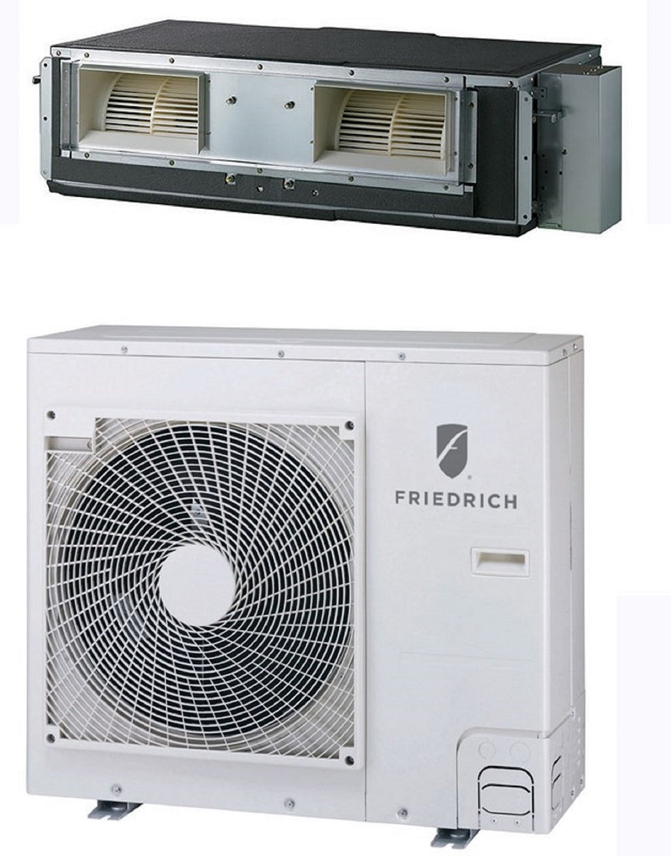 Friedrich Floating Air Pro FPHD243D 24,000 BTU Ducted Mini Split, Single Zone, 230/208 Volt, SEER Rating of 17.0, Concealed Duct System, Inverter Heat Pump, Consists of Indoor Unit with Remote and Inverter Outdoor Condenser
