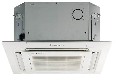 Friedrich Floating Air Pro FPHFC12A3D Ductless Ceiling Cassette Mounted Unit, 12,000 BTU, Inverter Heat Pump, Internal Condensate Pump, Auto Restart and DiamnondGlo Corrosion Protection