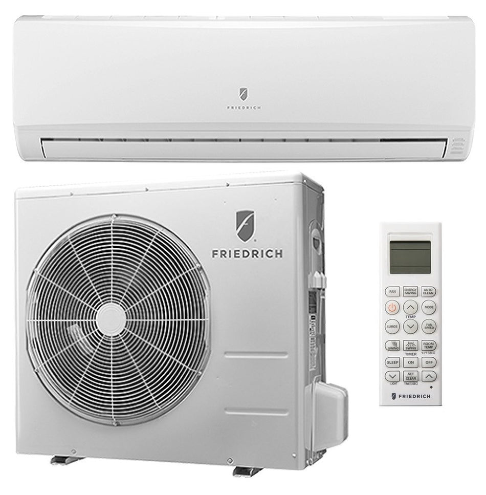 Friedrich Floating Air Premier FPHW243D 23,500 BTU Ductless Mini Split, Single Zone, 230/208 Volt, SEER Rating of 20.5, Inverter Heat Pump, Consists of FPHFW24A3B Indoor Unit with Remote and FPHRS24A3A Inverter Outdoor Condenser
