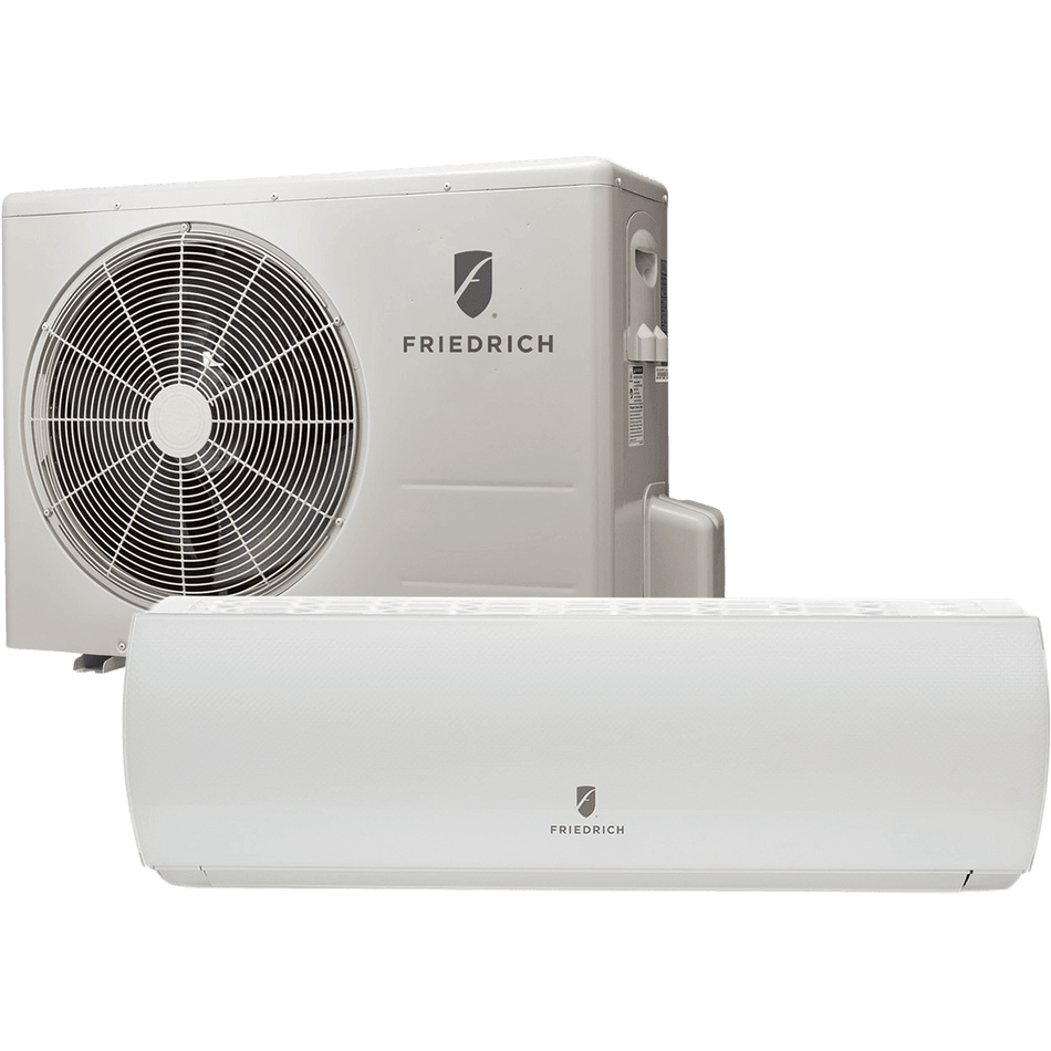 Friedrich Floating Air Premier FRHW123A 12,000 BTU Ductless Mini Split, Single Zone, 230/208 Volt, SEER Rating of 25.0, Energy Star, Inverter Heat Pump, Consists of FRHSW12A3B Indoor Unit with Remote and FRHSR12A3A Inverter Outdoor Condenser