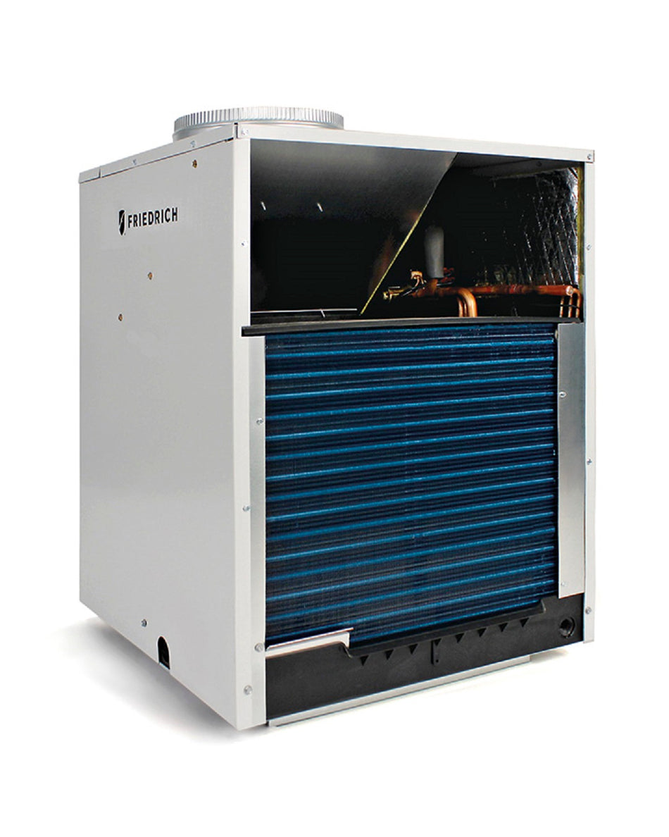 Friedrich VHA09K25RCQ Vertical PTAC Air Conditioner with Heat Pump, 9,000 BTU, 230/208 Volt, EER Rating of 10.5, 2.5 kW, Hard Wired Connection, Wall Plenums, Architectural Louvers, Return Air Access Panels Needed for New Installations Sold Separately, Usu