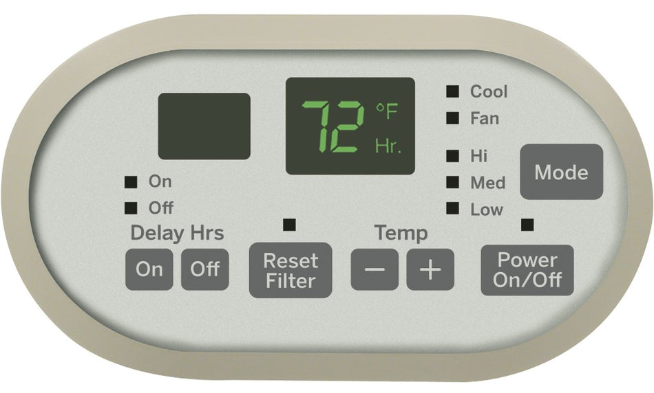 GE AJEM12DWH Through the Wall Air Conditioner with Electric Heat, 10,600 BTU, 230/208 Volt, High Mount Model, EER Rating of 9.5, Electronic Digital Controls with Remote Control, Wall Sleeves Needed for New Installations Sold Separately