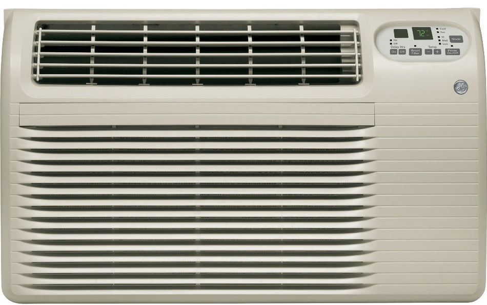 GE AJEQ09DCF Through the Wall Air Conditioner with ELECTRIC HEAT, 9,500 BTU, 230/208 Volt, EER Rating of 9.5, Electronic Digital Controls with Remote Control, Wall Sleeves Needed for New Installations Sold Separately